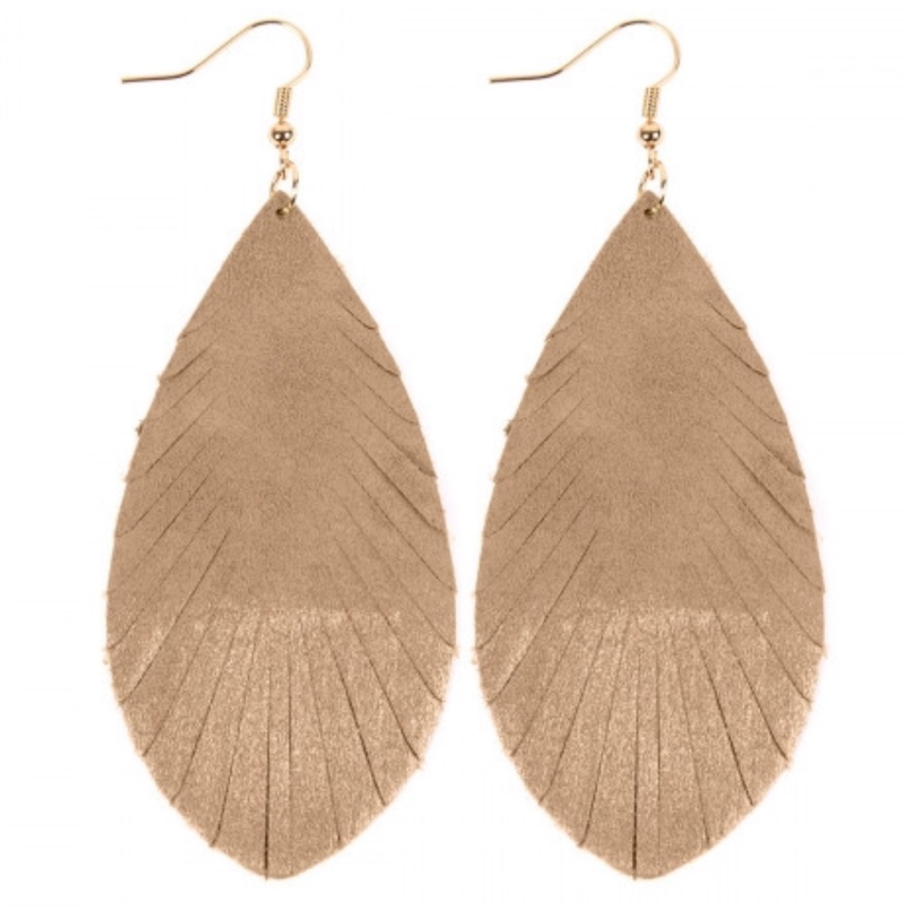 Fringe Leather Drop Earrings